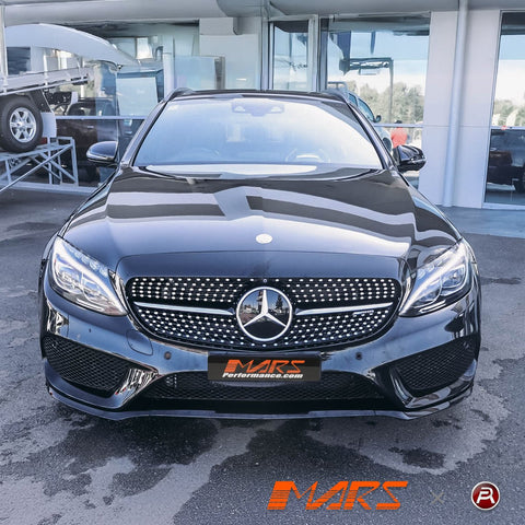 Chrome Black C43 Diamond Star Style Front Bumper Bar Grille for Mercedes - Benz MY15 - MY18 C - Class W205 Sedan & C205 Coupe - Mars Performance