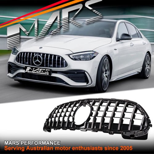 Chrome Black C63 GT Style Front Grille Grill Bodykit for Mercedes - Benz C - Class W206 with AMG Sport Bumper Bar 2022 - 25 - Mars Performance