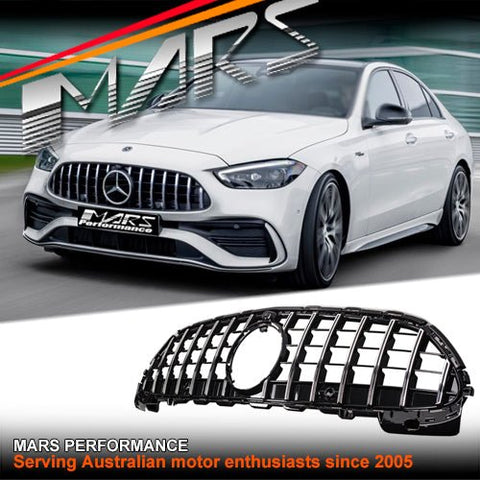 Chrome Black C63 GT Style Front Grille Grill Bodykit for Mercedes - Benz C - Class W206 with AMG Sport Bumper Bar 2022 - 25 - Mars Performance