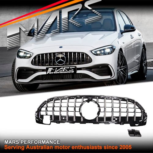 Chrome Black C63 GT Style Front Grille Grill Bodykit for Mercedes - Benz C - Class W206 with AMG Sport Bumper Bar 2022 - 25 - Mars Performance