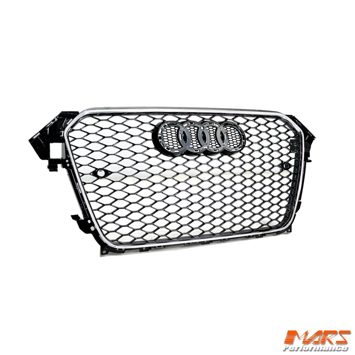 Chrome Black Honeycomb RS4 Style Front Bumper Bar Grille Grill Bodykit for AUDI A4 B8 2012 - 2016 - Mars Performance