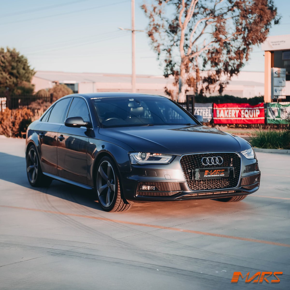 Chrome Black Honeycomb RS4 Style Front Bumper Bar Grille Grill Bodykit for AUDI A4 B8 2012 - 2016 - Mars Performance