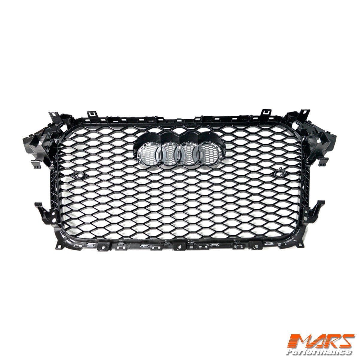 Chrome Black Honeycomb RS4 Style Front Bumper Bar Grille Grill Bodykit for AUDI A4 B8 2012 - 2016 - Mars Performance