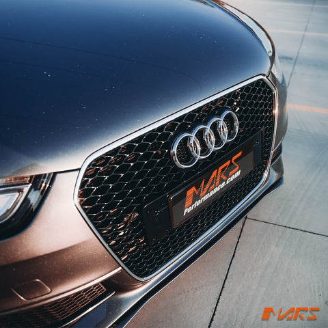 Chrome Black Honeycomb RS4 Style Front Bumper Bar Grille Grill Bodykit for AUDI A4 B8 2012 - 2016 - Mars Performance