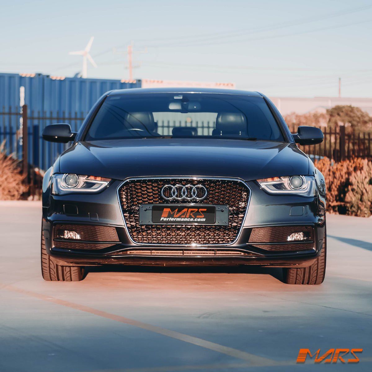 Chrome Black Honeycomb RS4 Style Front Bumper Bar Grille Grill Bodykit for AUDI A4 B8 2012 - 2016 - Mars Performance