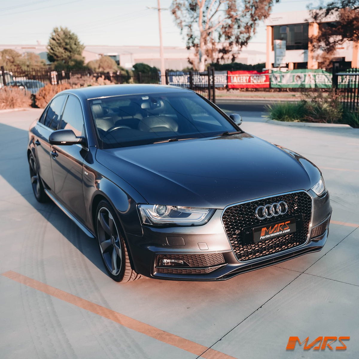 Chrome Black Honeycomb RS4 Style Front Bumper Bar Grille Grill Bodykit for AUDI A4 B8 2012 - 2016 - Mars Performance