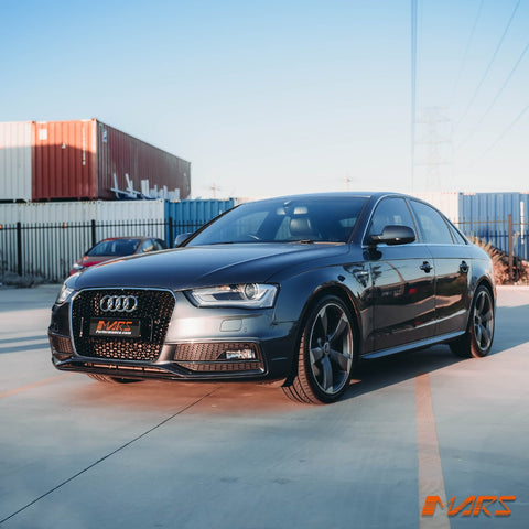 Chrome Black Honeycomb RS4 Style Front Bumper Bar Grille Grill Bodykit for AUDI A4 B8 2012 - 2016 - Mars Performance