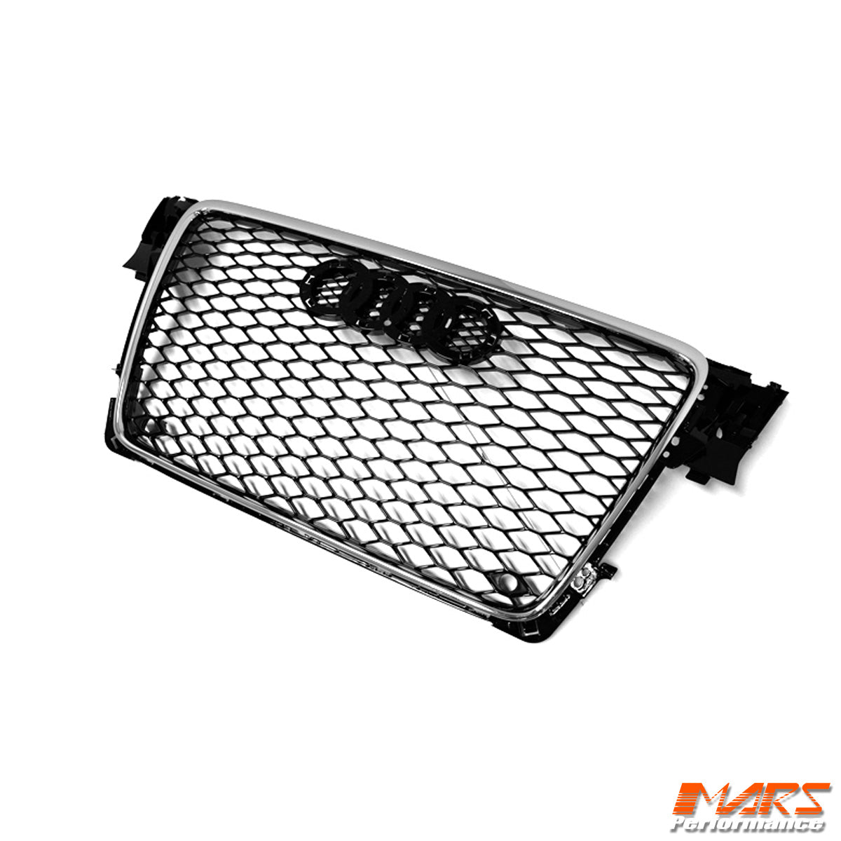 Chrome Black Honeycomb RS4 Style Front Bumper Bar Grille Grill Bodykit for AUDI A4 S4 B8 2009 - 2011 - Mars Performance