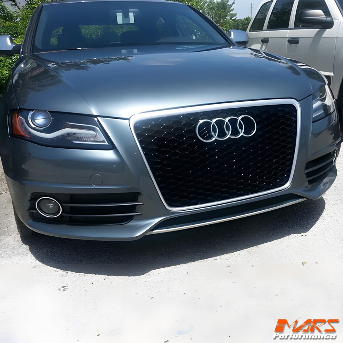 Chrome Black Honeycomb RS4 Style Front Bumper Bar Grille Grill Bodykit for AUDI A4 S4 B8 2009 - 2011 - Mars Performance