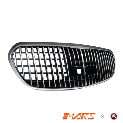 Chrome Black Maybach Style Front Bumper Bar Grill Grille Bodykit for Mercedes - Benz W223 S - Class 2021+ - Mars Performance