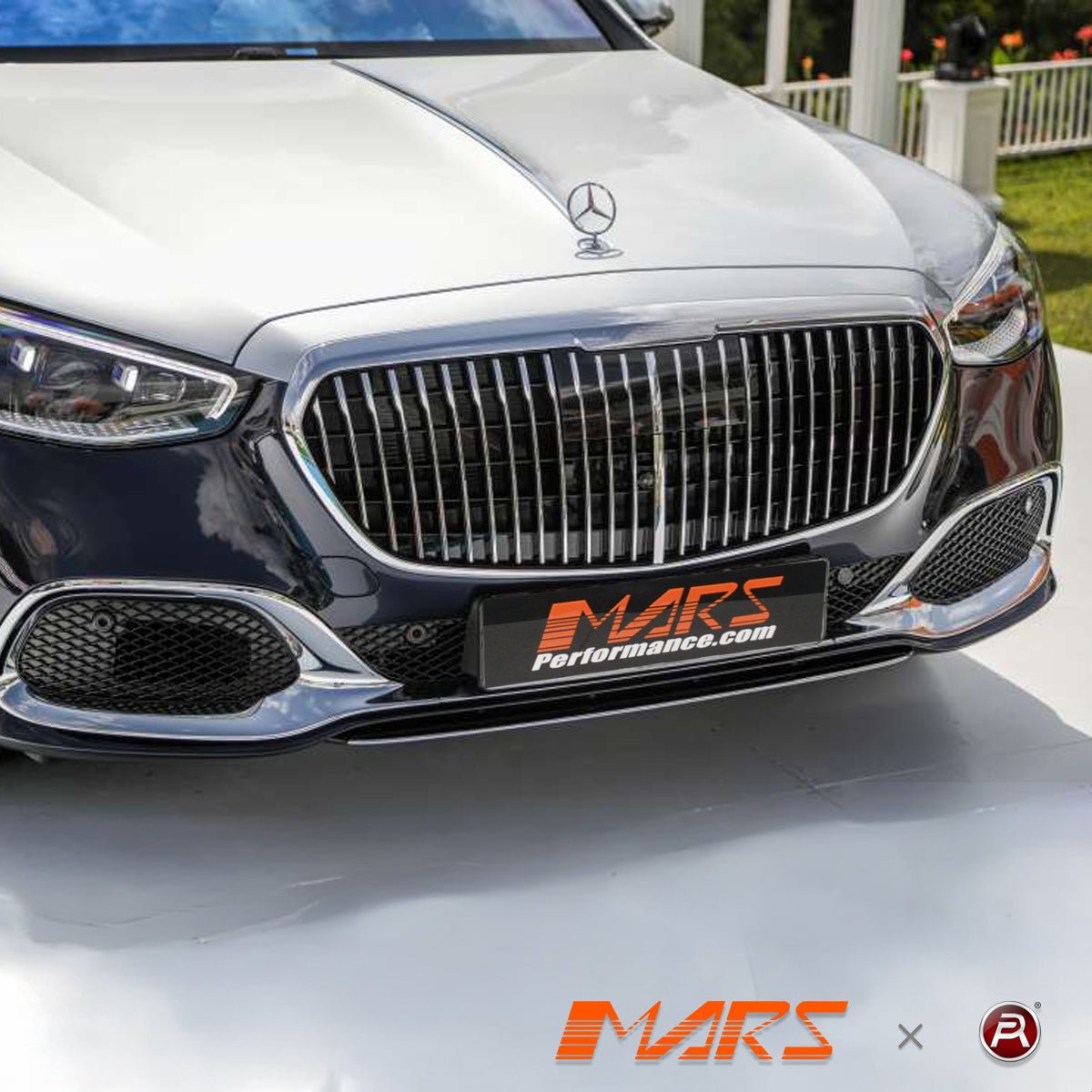 Chrome Black Maybach Style Front Bumper Bar Grill Grille Bodykit for Mercedes - Benz W223 S - Class 2021+ - Mars Performance