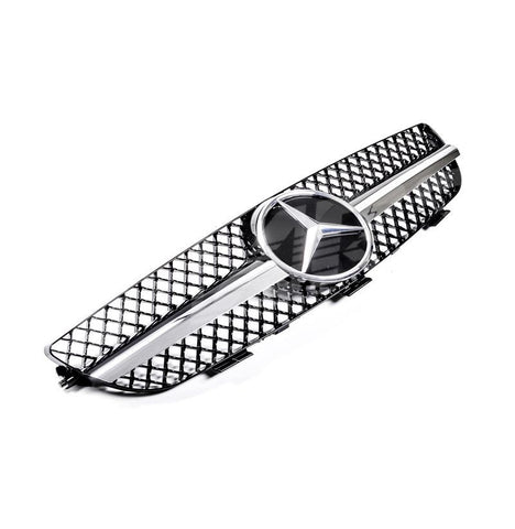 Chrome Black SLS AMG Style Front Grille for Mercedes - Benz CLK W209 C209 02 - 09 - Mars Performance