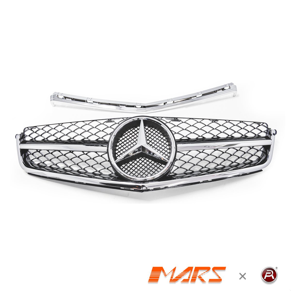 Chrome Black Update Style Front Bumper Grille Grill Bodykit for Mercedes - Benz W204 AMG C63 2007 - 2011 - Mars Performance