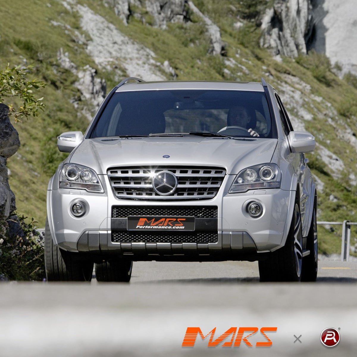Chrome Silver AMG Style Front Bumper Bar Grill Bodykit for Mercedes - Benz ML - Class W164 2009 - 2012 & ML63 - Mars Performance