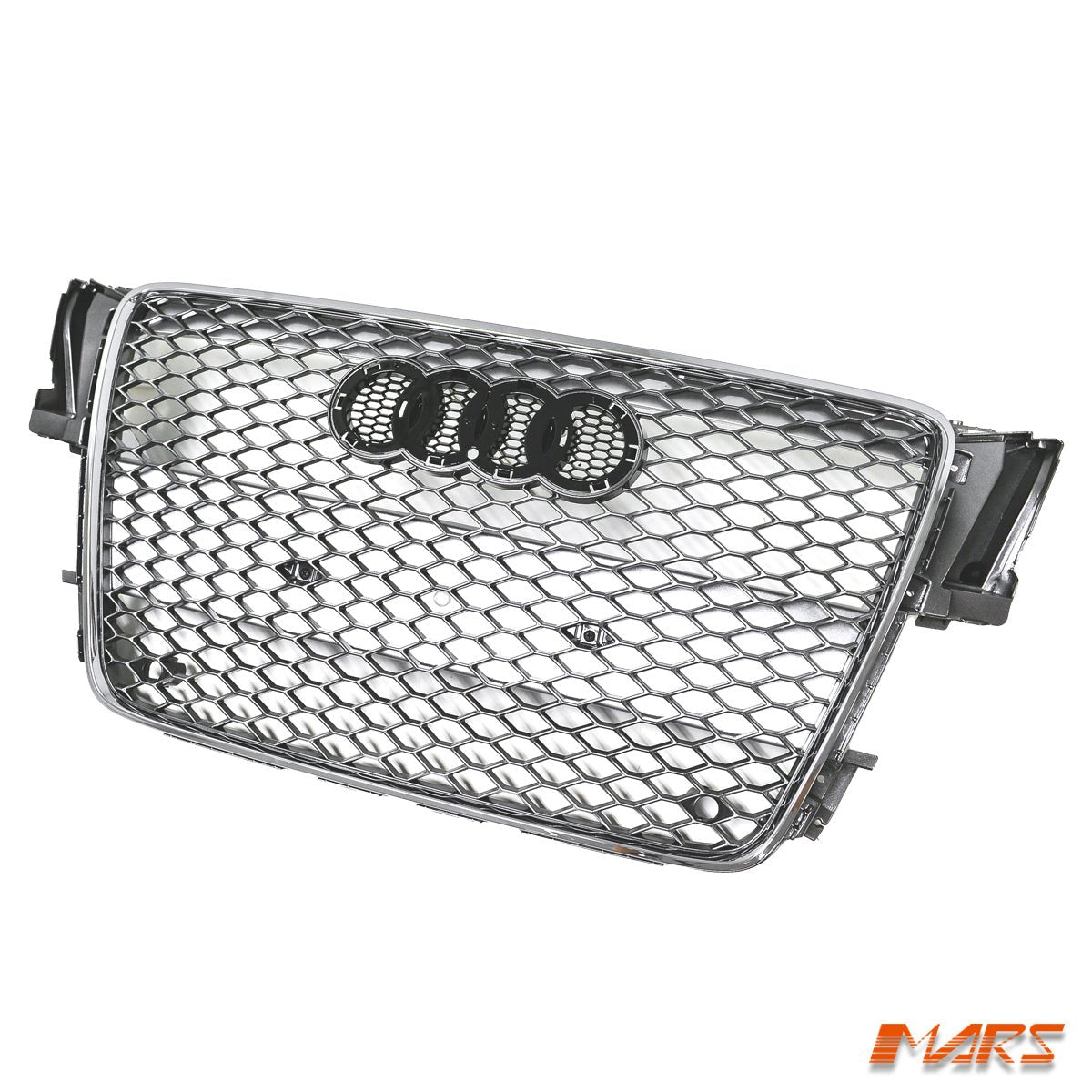 Chrome Silver Honeycomb RS5 Style Front Bumper Bar Grille Grill Bodykit for AUDI A5 S5 8T 2008 - 2012 - Mars Performance