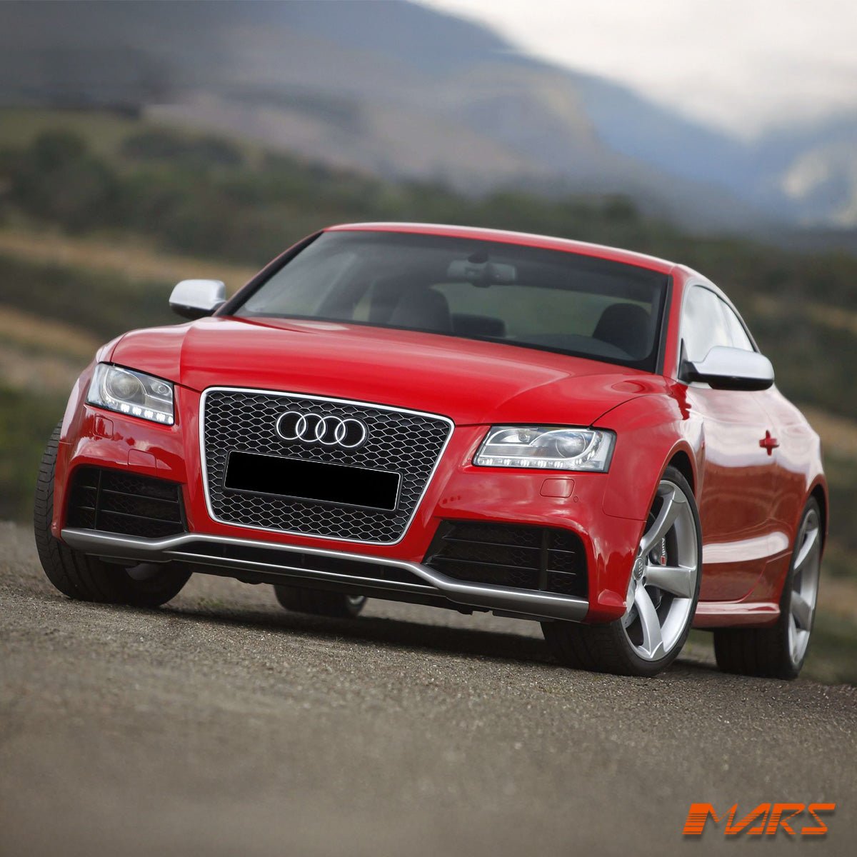 Chrome Silver Honeycomb RS5 Style Front Bumper Bar Grille Grill Bodykit for AUDI A5 S5 8T 2008 - 2012 - Mars Performance