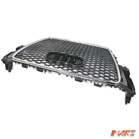 Chrome Silver Honeycomb RS5 Style Front Bumper Bar Grille Grill Bodykit for AUDI A5 S5 8T 2008 - 2012 - Mars Performance