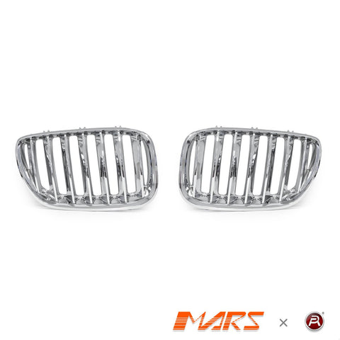 Chrome Silver X5M Style Front Kidney Grille Grill Bodykit for BMW X5 E53 LCI 2004 - 2006 - Mars Performance