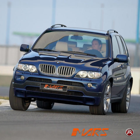 Chrome Silver X5M Style Front Kidney Grille Grill Bodykit for BMW X5 E53 LCI 2004 - 2006 - Mars Performance