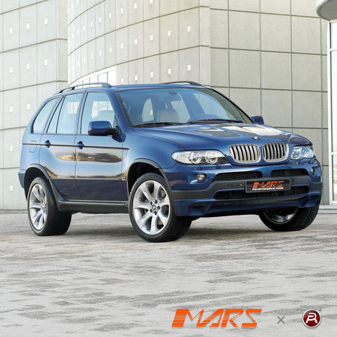 Chrome Silver X5M Style Front Kidney Grille Grill Bodykit for BMW X5 E53 LCI 2004 - 2006 - Mars Performance