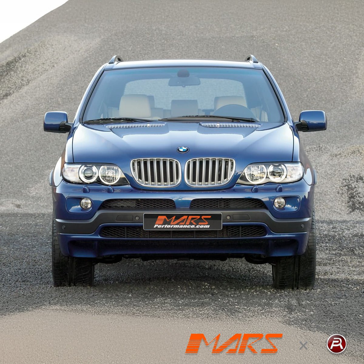 Chrome Silver X5M Style Front Kidney Grille Grill Bodykit for BMW X5 E53 LCI 2004 - 2006 - Mars Performance