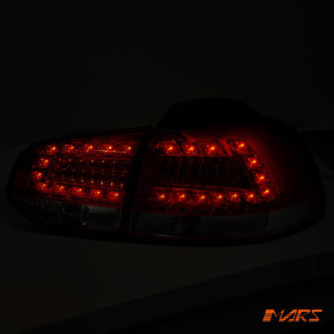 Classical Clear Red LED Tail lights for Volkswagen VW Golf VI MK - 6 Hatch 2009 - 2013 - Mars Performance