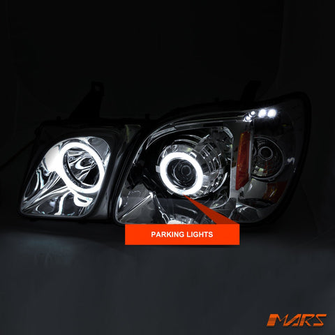 Clear CCFL Angel Eyes Projector Head Lights for Lexus LX470 1998 - 2007 J100 - Mars Performance