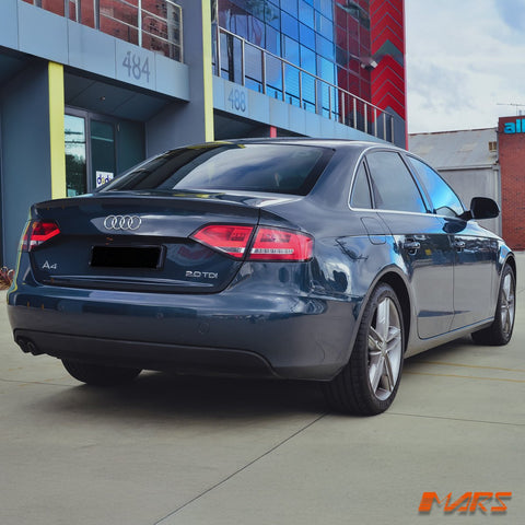 Clear Red 3D LED Stripe Tail Lights for AUDI A4 B8 4D Sedan 2008 - 2012 (Replace Stock LED Lights) - Mars Performance