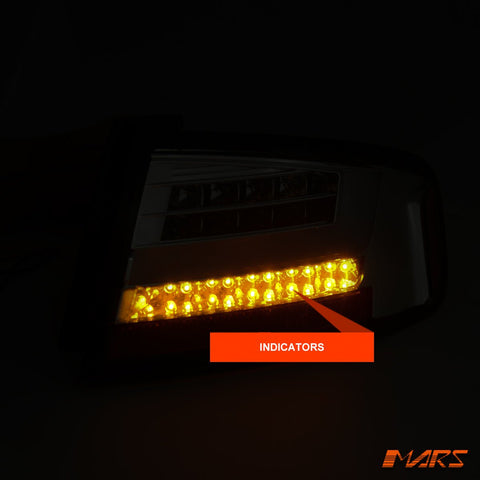 Clear Red 3D LED Stripe Tail Lights for AUDI A4 B8 4D Sedan 2008 - 2012 (Replace Stock LED Lights) - Mars Performance