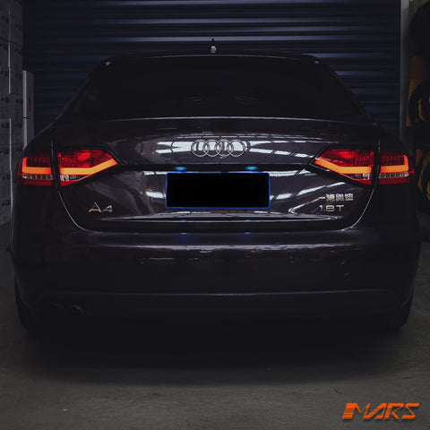 Clear Red 3D LED Stripe Tail Lights for AUDI A4 B8 4D Sedan 2008 - 2012 (Replace Stock LED Lights) - Mars Performance