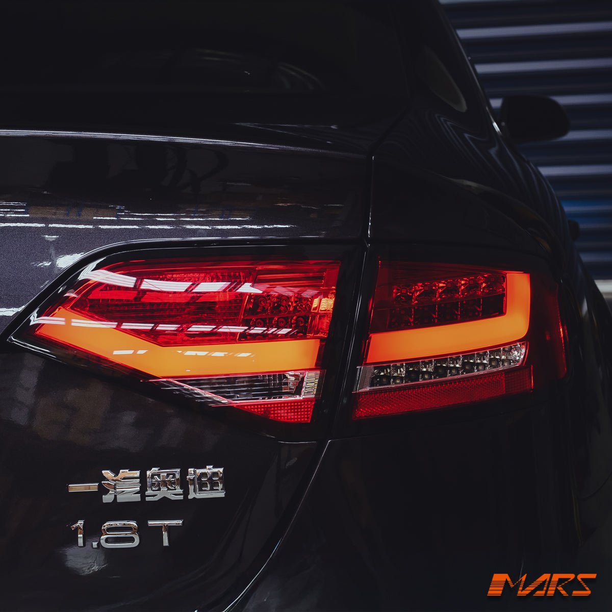 Clear Red 3D LED Stripe Tail Lights for AUDI A4 B8 4D Sedan 2008 - 2012 (Replace Stock LED Lights) - Mars Performance