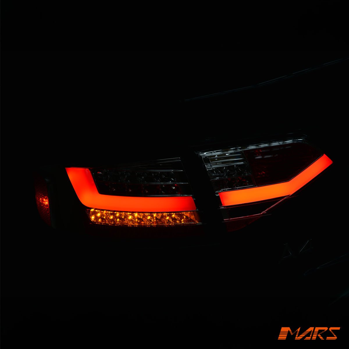 Clear Red 3D LED Stripe Tail Lights for AUDI A4 B8 4D Sedan 2008 - 2012 (Replace Stock LED Lights) - Mars Performance