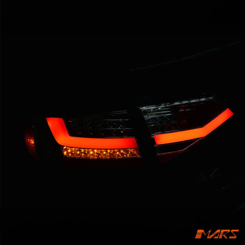 Clear Red 3D LED Stripe Tail Lights for AUDI A4 B8 4D Sedan 2008 - 2012 (Replace Stock LED Lights) - Mars Performance