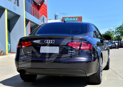 Clear Red 3D LED Stripe Tail Lights for AUDI A4 B8 4D Sedan 2008 - 2012 (Replace Stock LED Lights) - Mars Performance