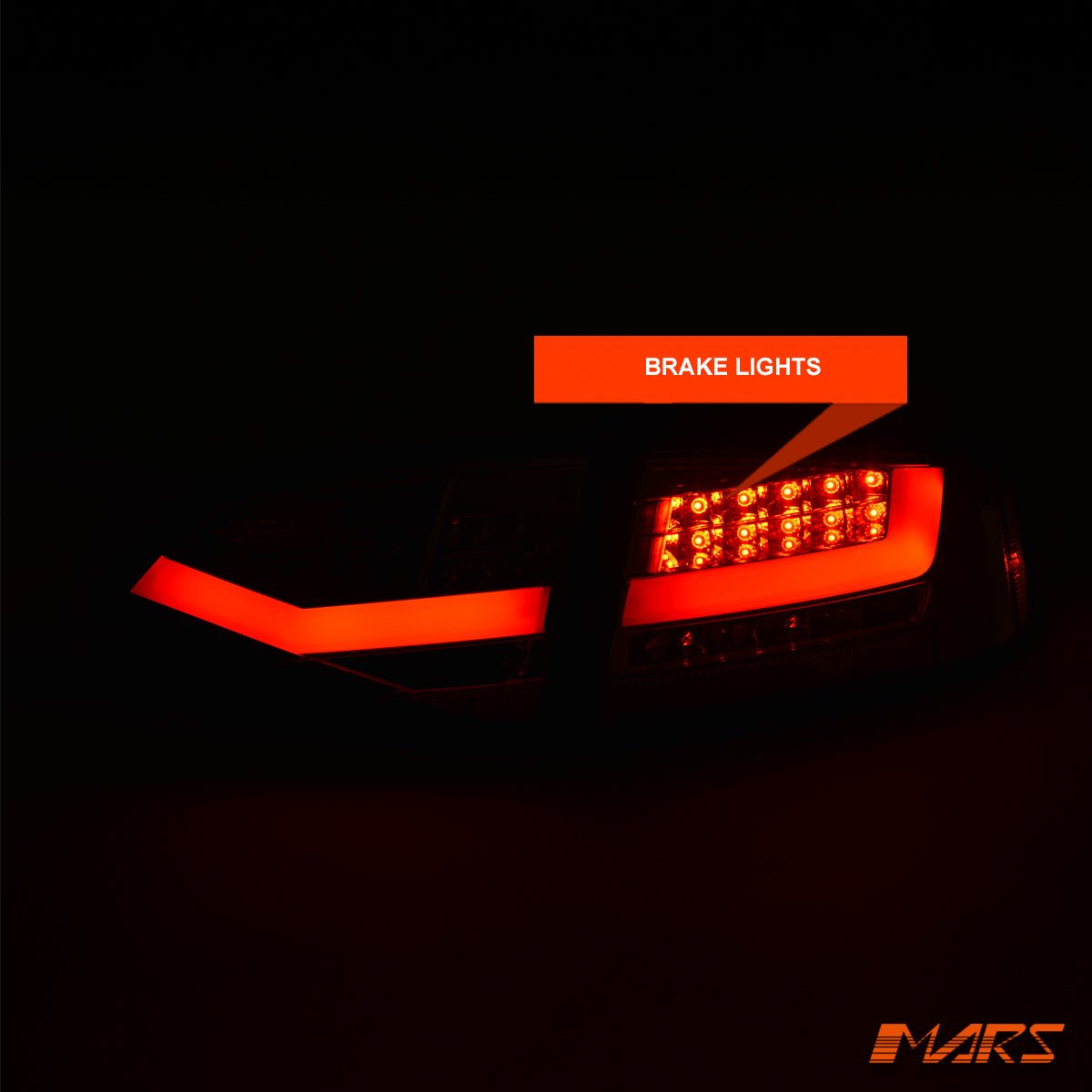 Clear Red 3D LED Stripe Tail Lights for AUDI A4 B8 4D Sedan 2008 - 2012 (Replace Stock LED Lights) - Mars Performance