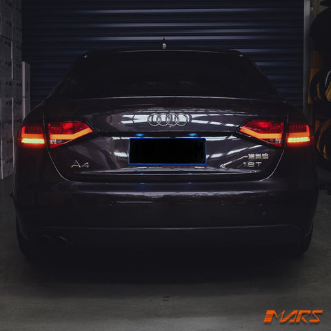 Clear Red 3D LED Stripe Tail Lights for AUDI A4 B8 4D Sedan 2008 - 2012 (Replace Stock LED Lights) - Mars Performance