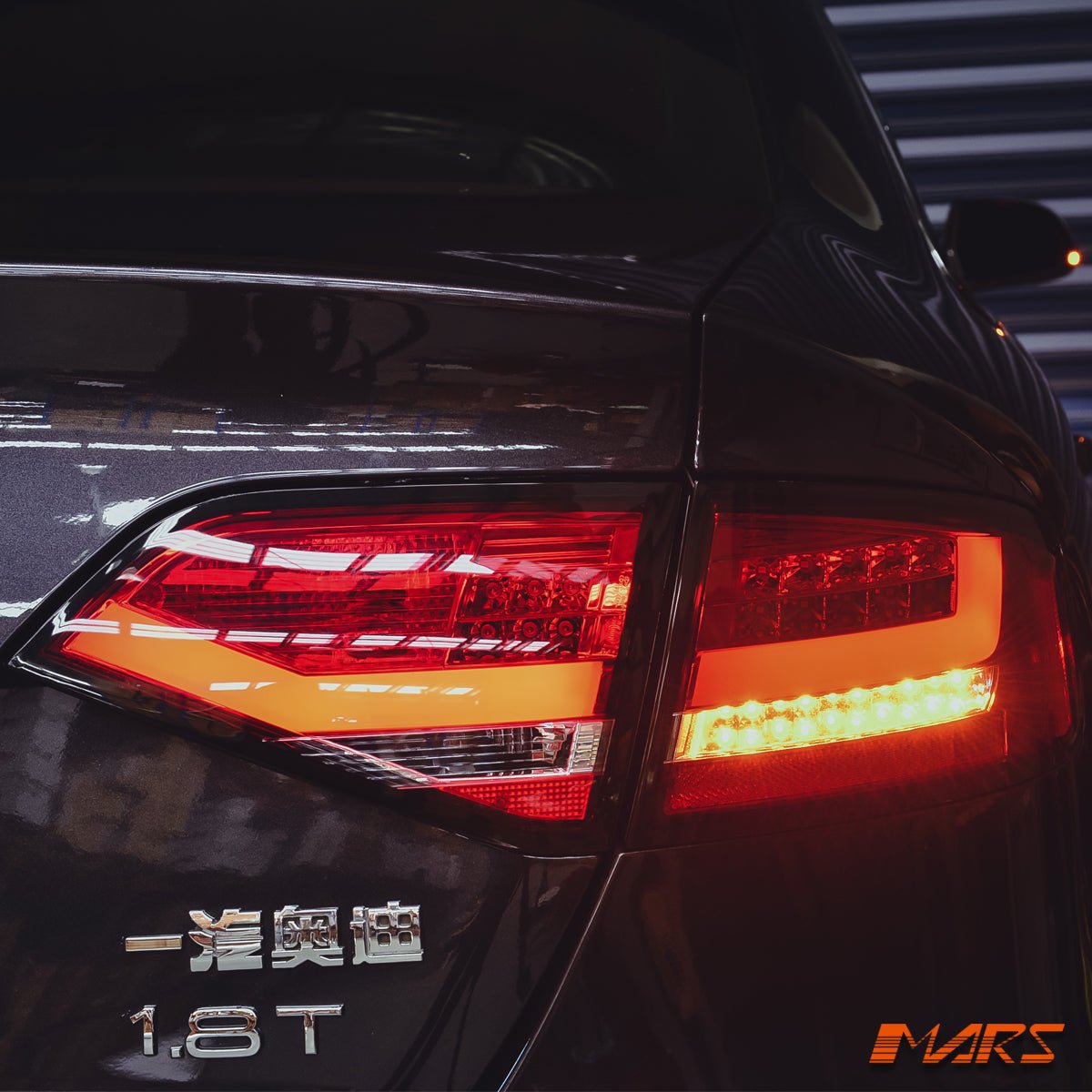 Clear Red 3D LED Stripe Tail Lights for AUDI A4 B8 4D Sedan 2008 - 2012 (Replace Stock LED Lights) - Mars Performance