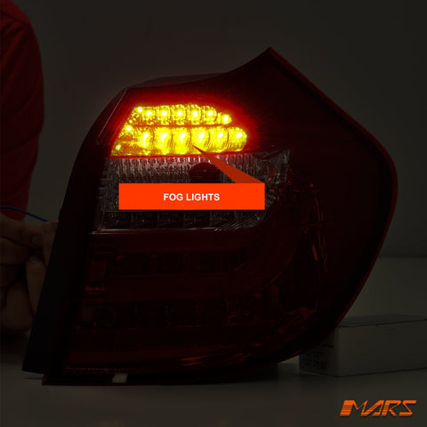Clear Red 3D LED Tail lights for BMW 1 Series E81 E87 Hatch - Mars Performance