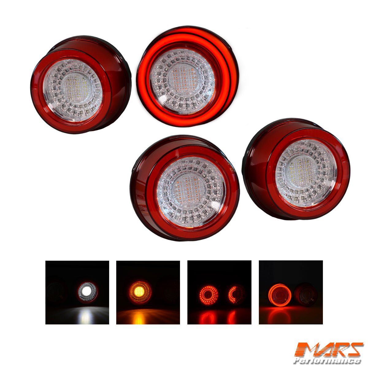 Clear Red Full LED 3D Stripe Bar Tail Lights for FERRARI F360 512 F355 550 575M F50 - Mars Performance