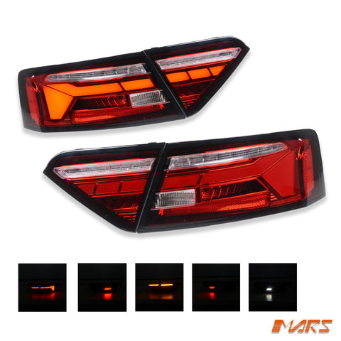 Clear Red Full LED Tail Lights with Sequential Indicators for AUDI A5 S5 8T 2013 - 2016 Update Models - Mars Performance