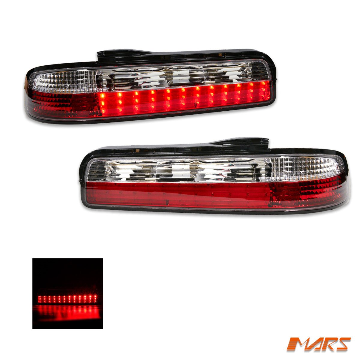 Clear Red JDM LED Tail lights for Nissan Silvia S13 1988 - 1993 - Mars Performance