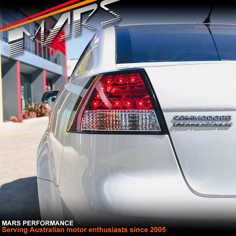 Clear Red LED Tail Lights for Holden Commodore VE Sedan 2006 - 2013 - Mars Performance