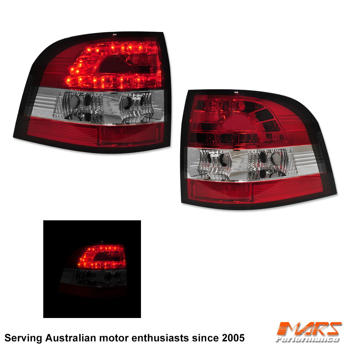 Clear Red LED Tail lights for Holden Commodore VF UTE Pick Up - Mars Performance