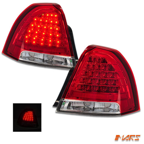Clear Red LED Tail Lights for Holden Statesman WM 2006 - 2010 - Mars Performance