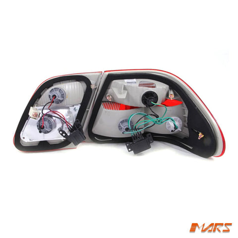 Clear Red LED Tail Lights for Mercedes - Benz E - Class W210 4 doors Sedan 1995 - 2002 - Mars Performance