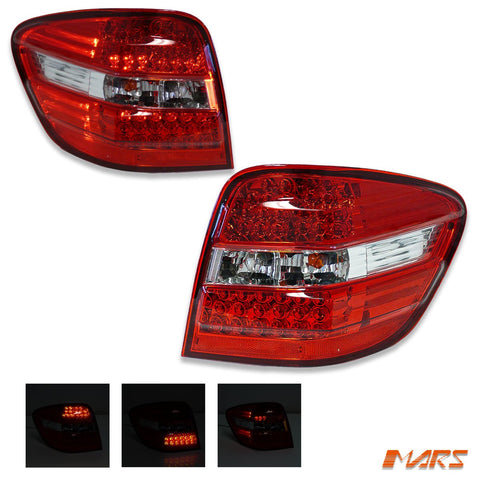 Clear Red LED Tail Lights for Mercedes - Benz ML - Class W164 2006 - 2008 & ML63 AMG - Mars Performance