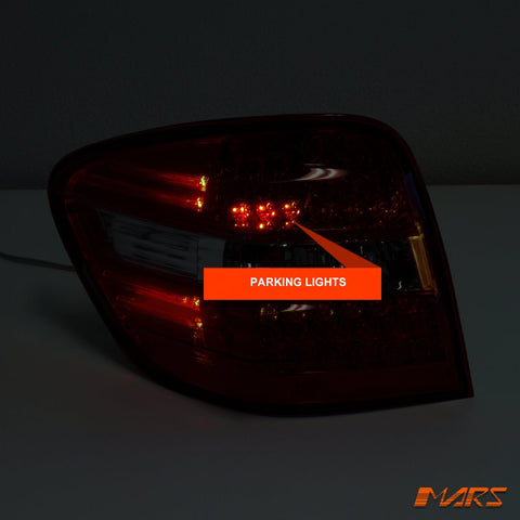 Clear Red LED Tail Lights for Mercedes - Benz ML - Class W164 2006 - 2008 & ML63 AMG - Mars Performance