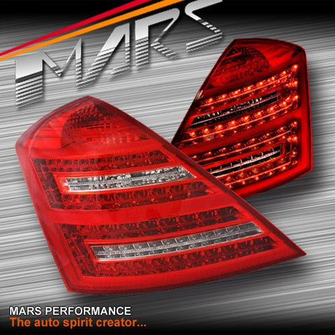 Clear Red LED Tail Lights for Mercedes - Benz S - Class W221 Sedan Pre update 06 - 09 - Mars Performance
