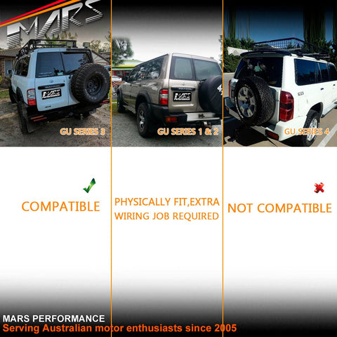 Clear Red LED Tail lights for Nissan Patrol GU 1997 - 2004, Series 1, 2, 3. - Mars Performance