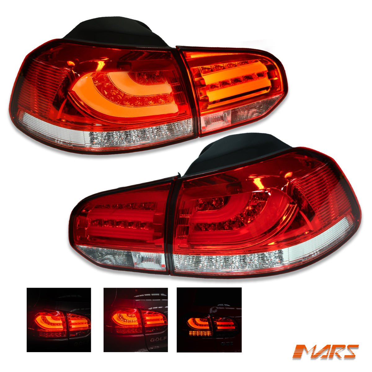 Vw Rear Light Bar Clear Red R Style 3D LED Stripe Bar Tail lights for Volkswagen VW Golf ...